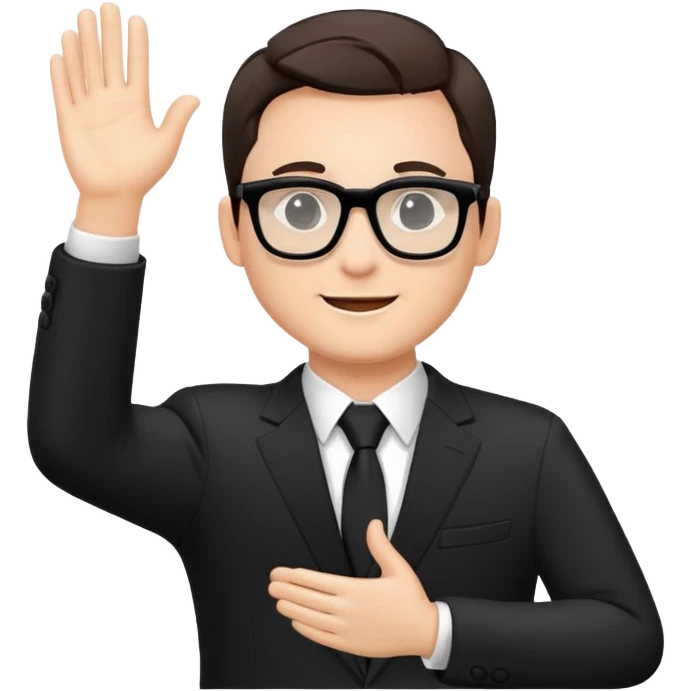 I need a clapping man with balck suit with balck glasses  emoji