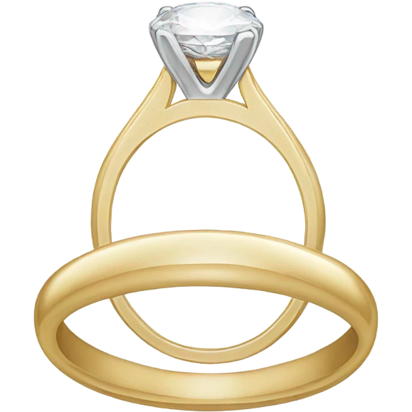 Oval diamond engagement ring with gold band emoji