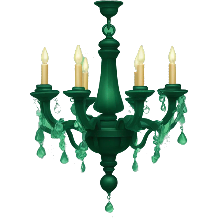 Dark green chandelier emoji