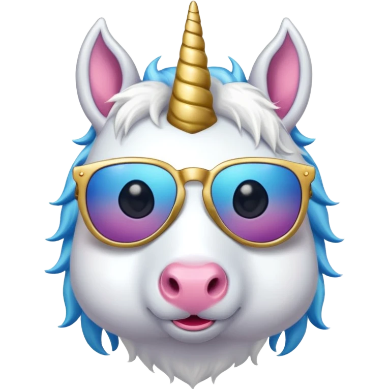 Unicorn wearing sungalseds emoji