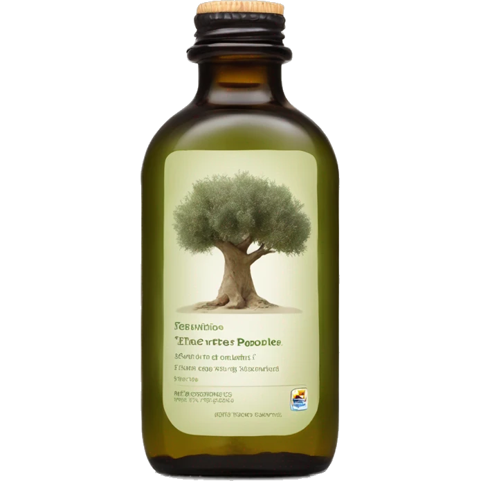 the olive tree people solution bottle with label emoji
