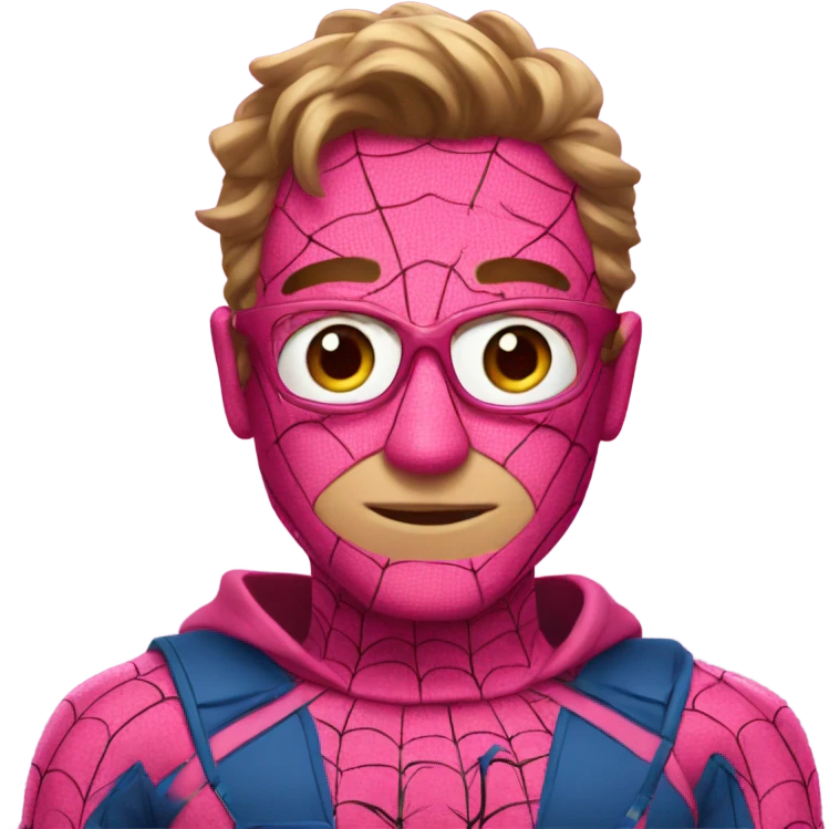 pink sweater on Spider- man emoji