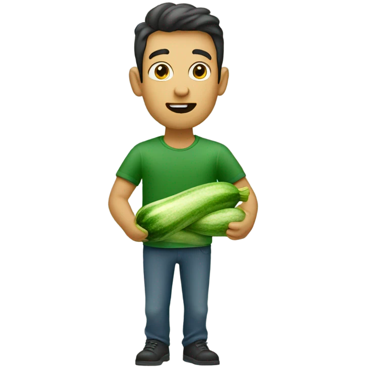 Man eating zucchini emoji