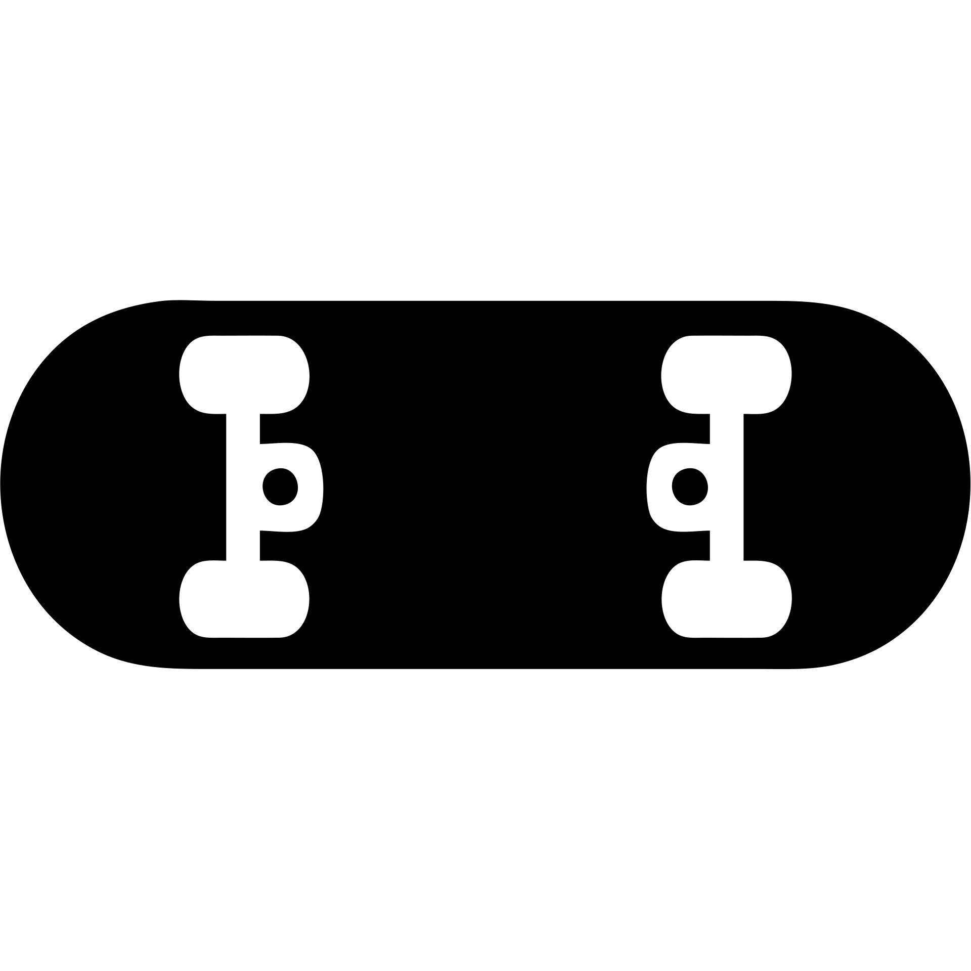 A skateboard in a black filled icon style, with a hardware. emoji