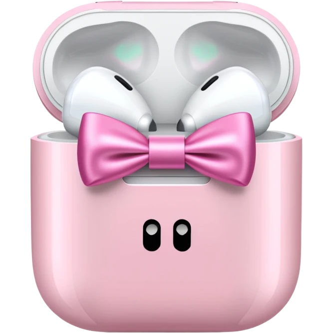 airpods max with pink bow emoji