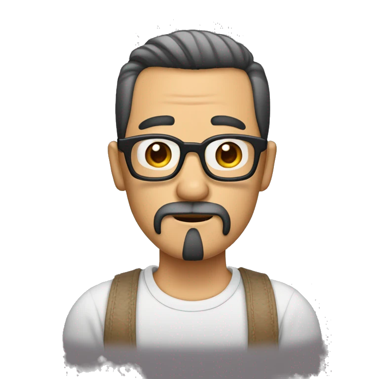 hombre asiatico gordo con lentes y barba emoji