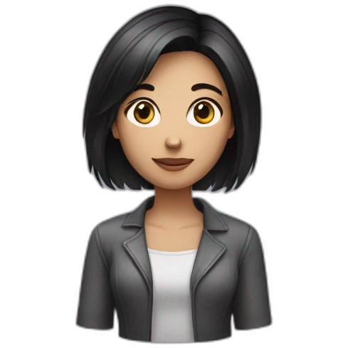 Dark haired girl with bob emoji