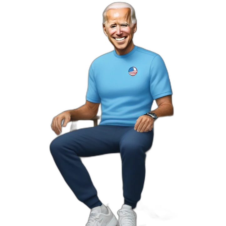 jeo biden with light blue nike tech fleece emoji