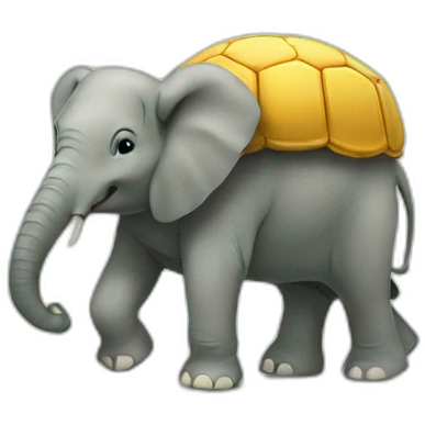 Elephant on turtle emoji
