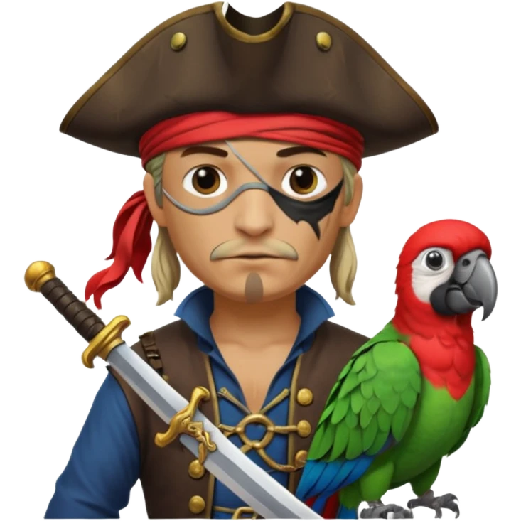 pirate and parrot emoji