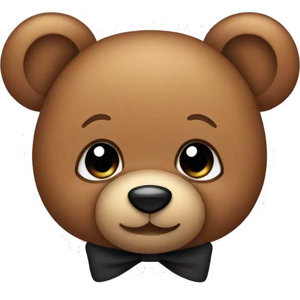 Cute brown teddy bear with black bow emoji