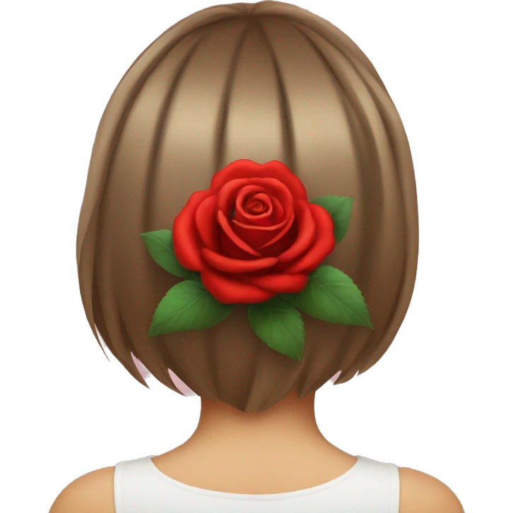 Red rose on girl hair  emoji