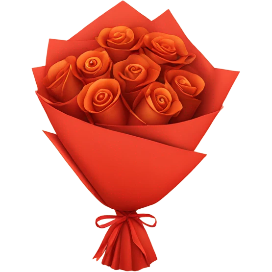 orange light shades  Rose bouquet with red wrap paper  emoji