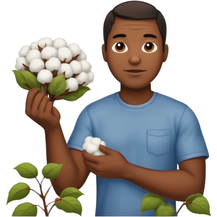 a giant black guy picking cotton emoji