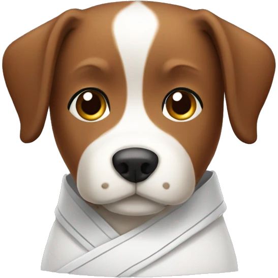 brown dog with dobok  emoji