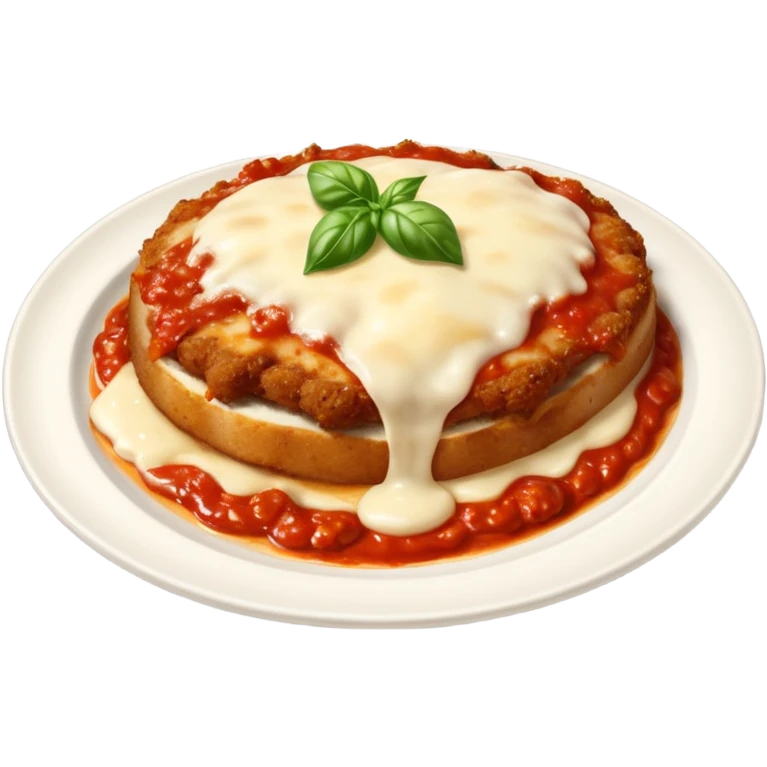 veal parmesan on a dish emoji