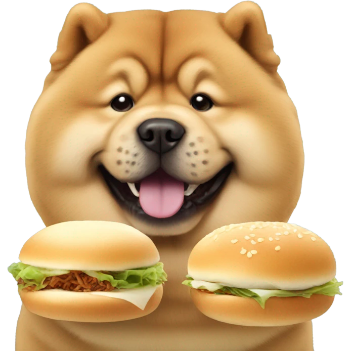 Chow Chow dog eating bao emoji