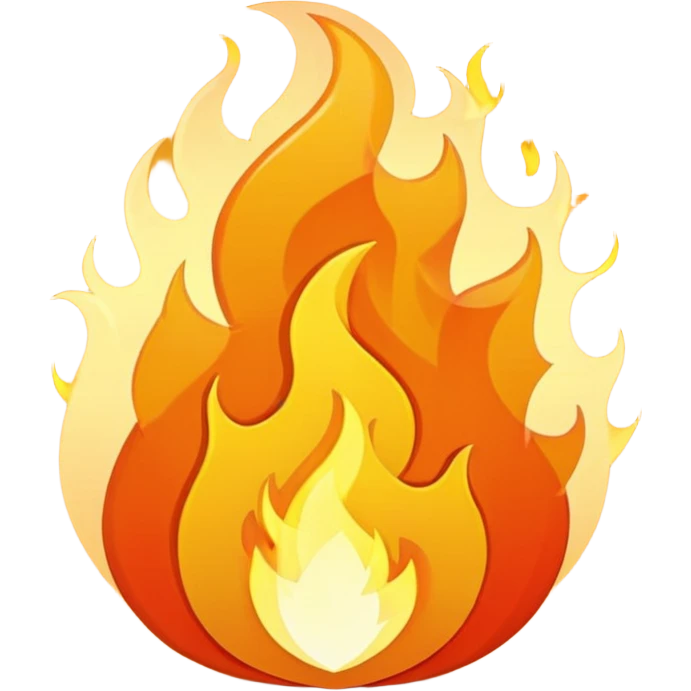 fire emoji, classic flame shape emoji