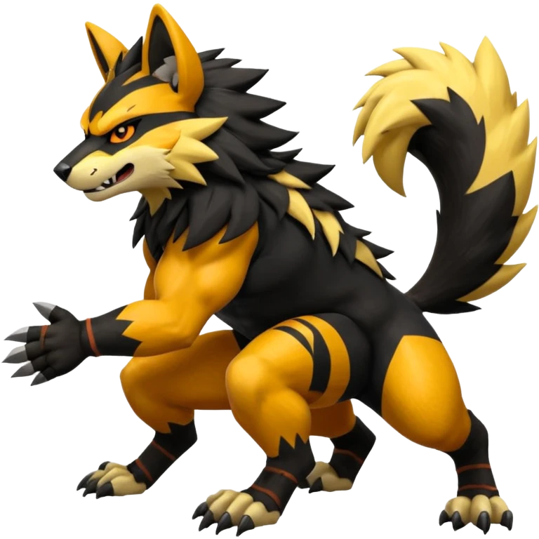 Shiny furry cool Zeraora-Lombax-Obstagoon-fusion emoji