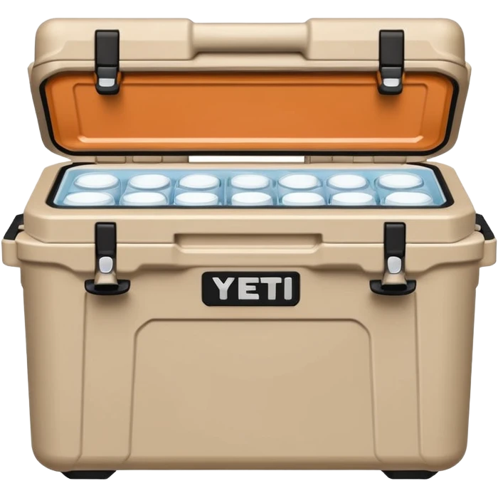 A beige YETI cooler emoji