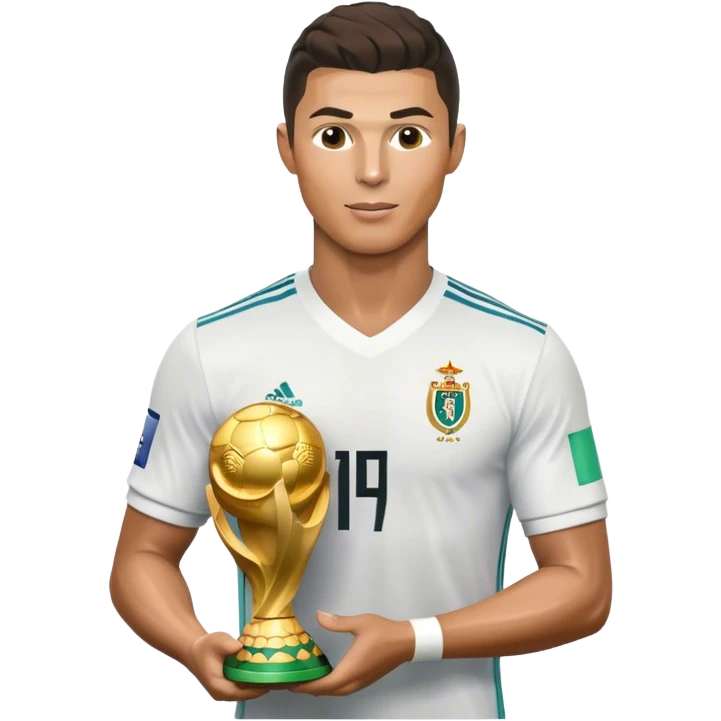 Cristiano levantando la copa del mundo emoji