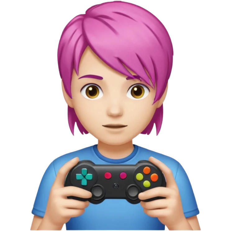 colored hair gamer game pad controller emoji