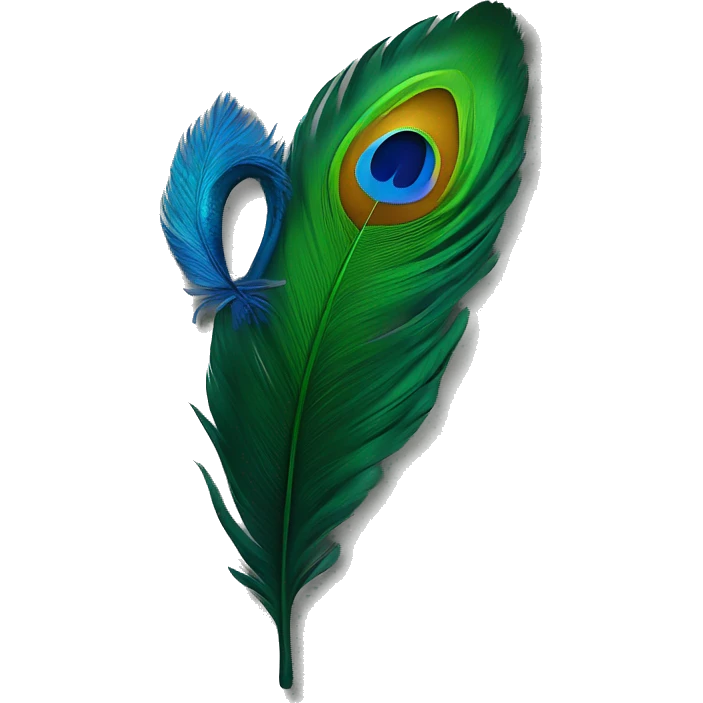 Peacock feather and lord Krishna emoji