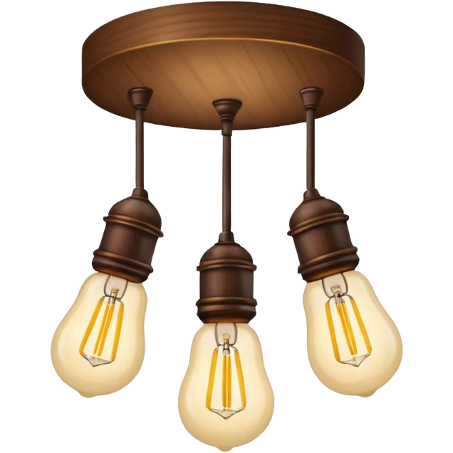ceiling lamp 3 bulbs wooden emoji