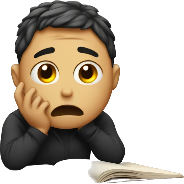 Emoji crying while studying  emoji