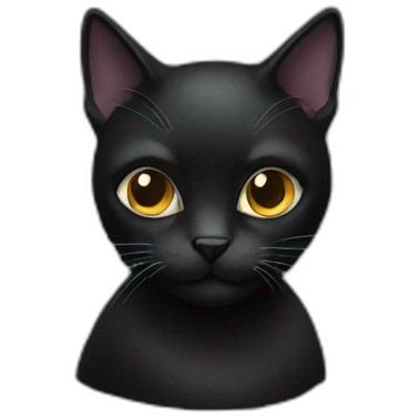 Black cat older emoji