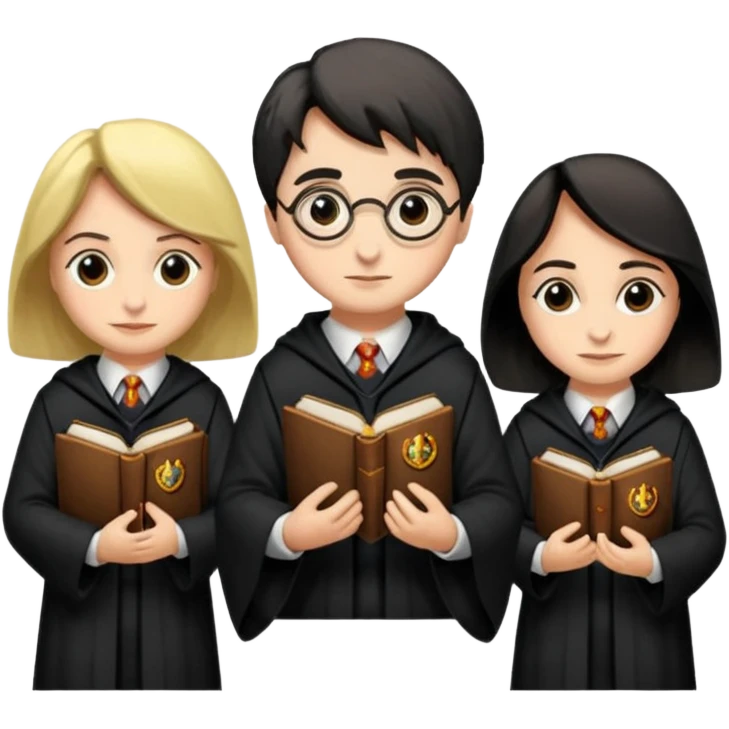 Harry Potter asa sade ve şık ağaçtan yapılmış tutma yeri ve siyah gövde emoji