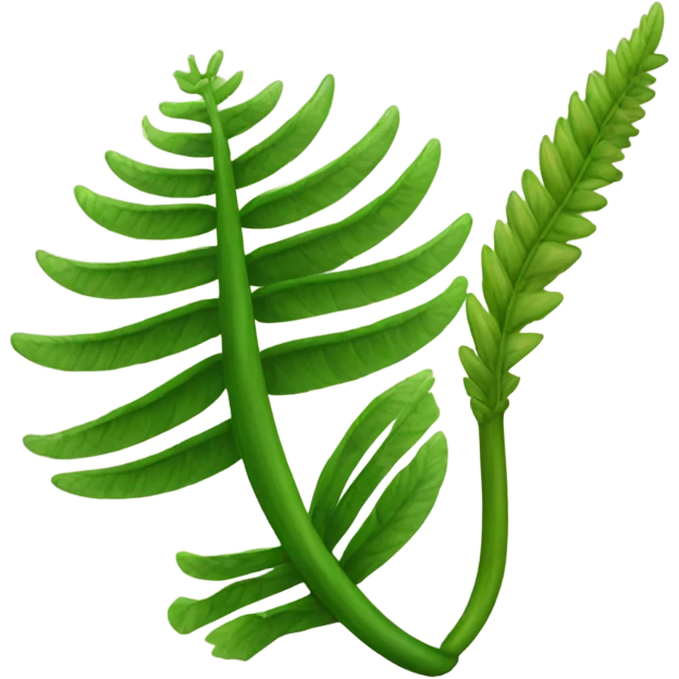 A fern and a crop sickle together emoji