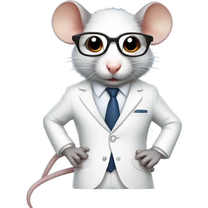 rat wearing a white suit and glasses emoji