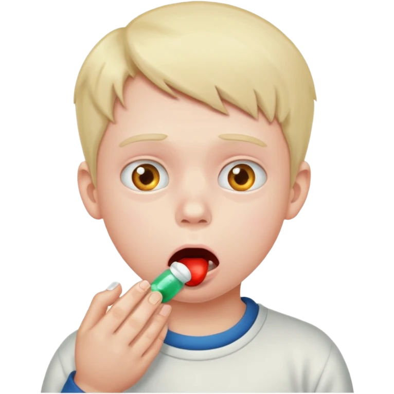 kid swallowing many pills emoji