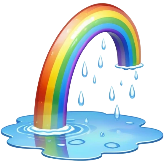 Wet puddle rainbow emoji