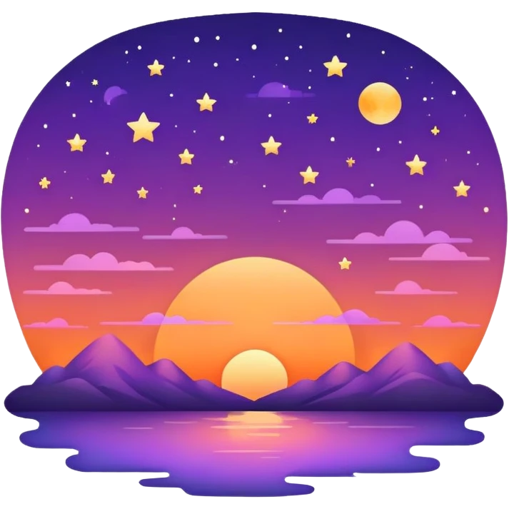 Atardecer con estrellas emoji