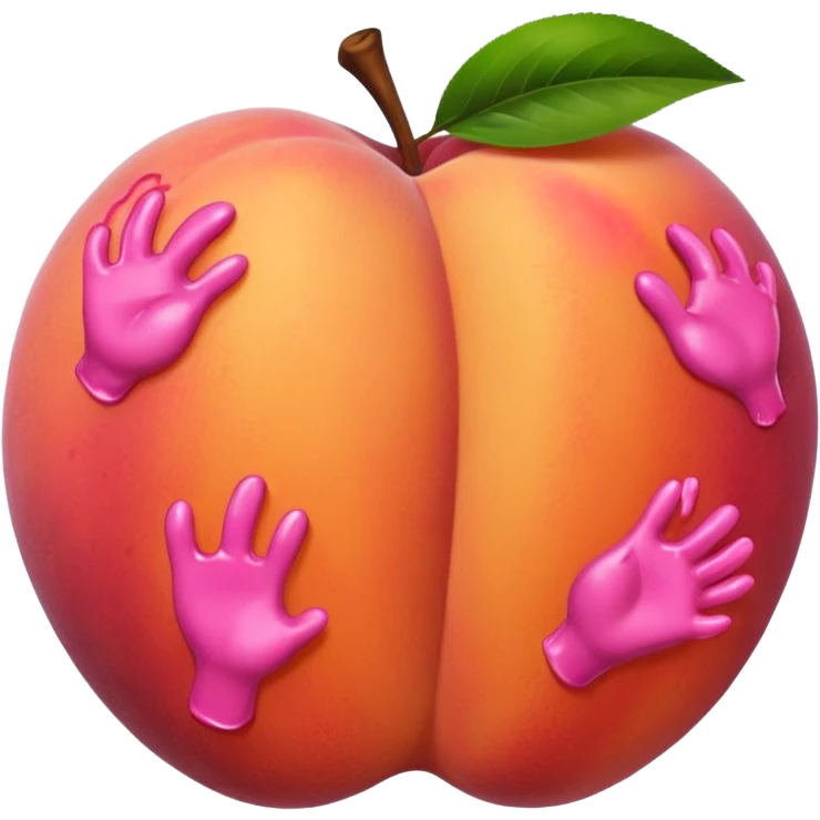 Peach with hand prints on it emoji