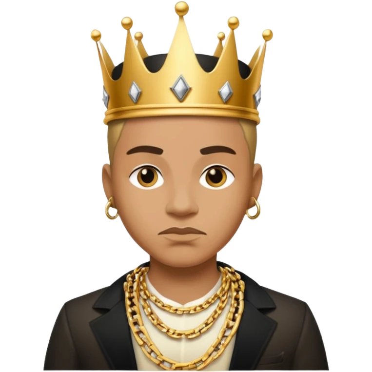 Gangster tilted crown king emoji
