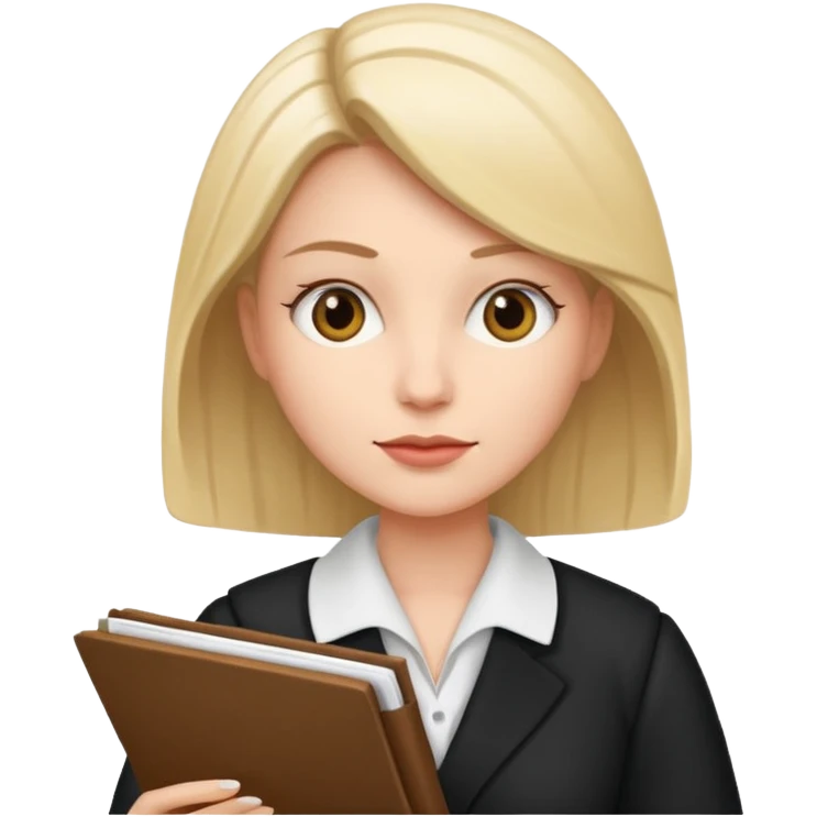 female lawyer reading a document emoji