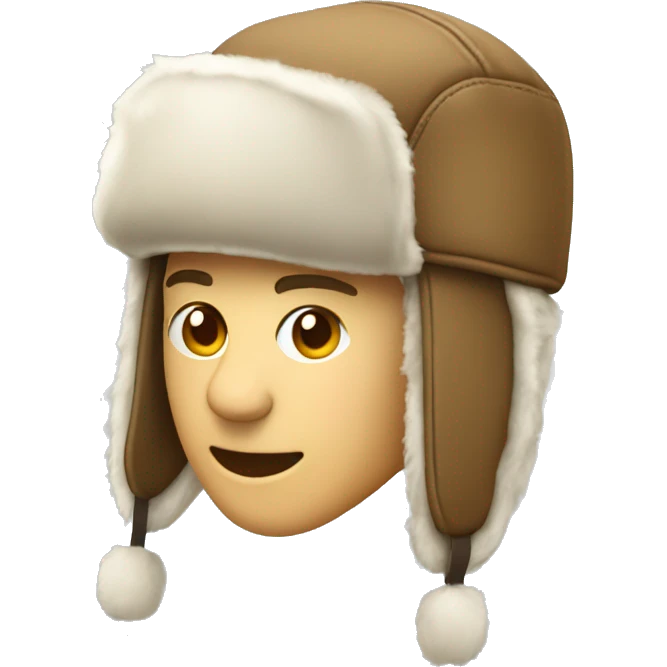 Trapper hat with ear flaps emoji