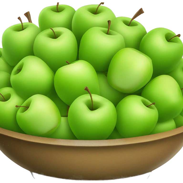 a bowl of green apples emoji