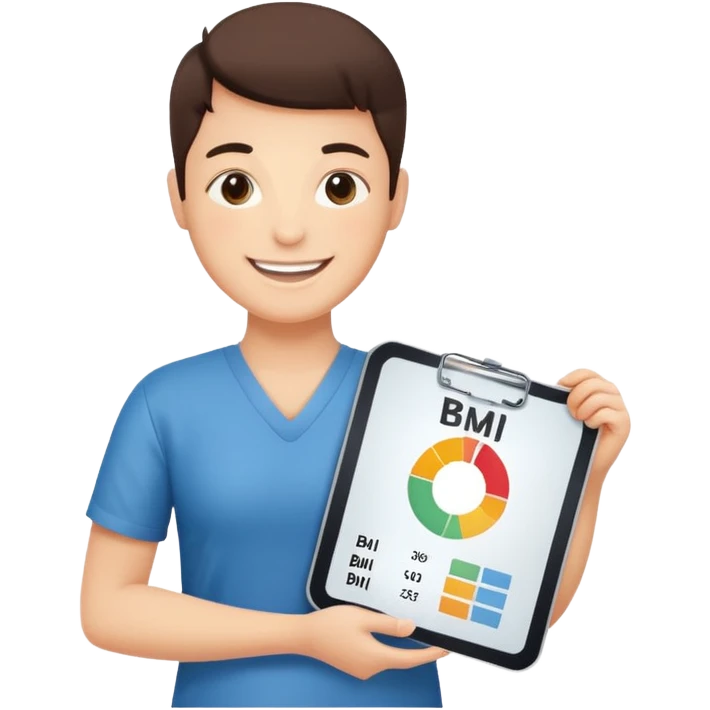 emoji of a person with a BMI chart, medical style emoji
