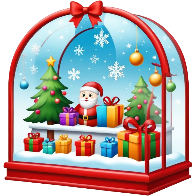 Christmas department store window display with toys emoji