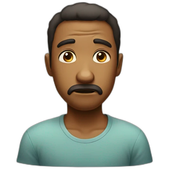 a cartoon character with a sad look on his face emoji