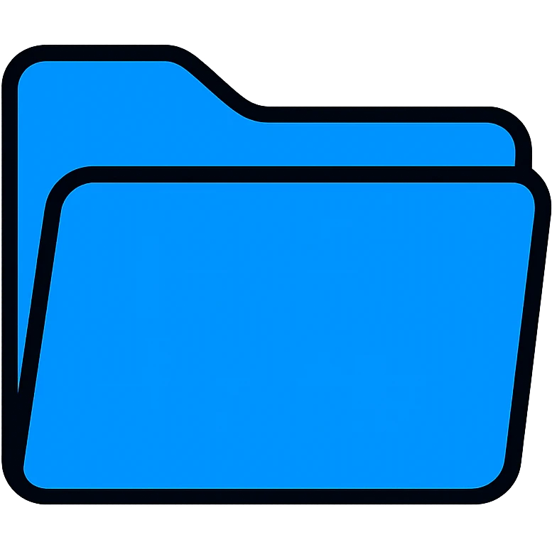 flat design blue minimal Windows folder icon no text emoji