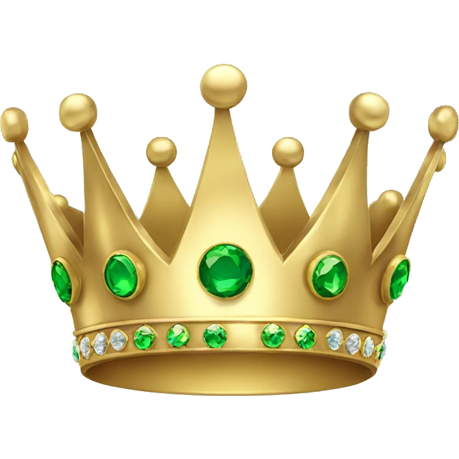 gold crown with green jewels emoji