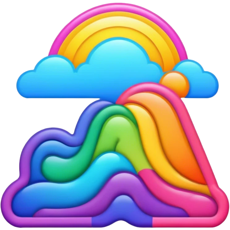Psychedelic colored Border line emoji