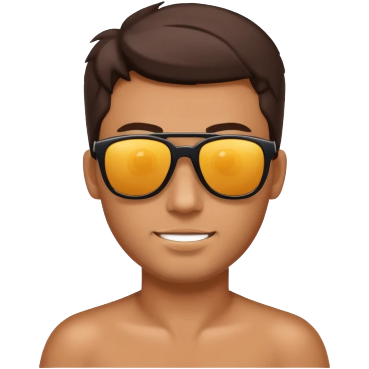 
male brunet suncream and sunglasses emoji