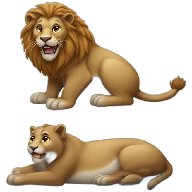 Lion sur une loutre emoji