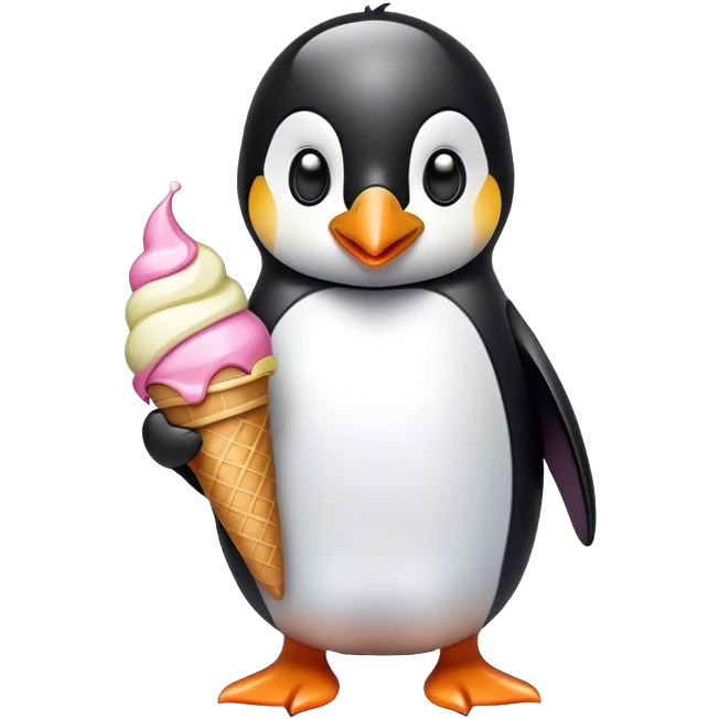 Pingüino con helado emoji